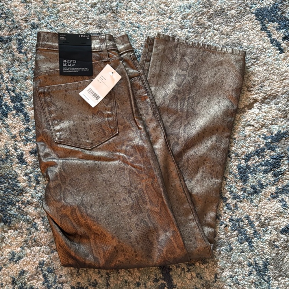 Jbrand gold hue snakeskin “photo ready” jeans